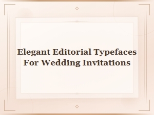 Elegant Editorial Typefaces for Wedding Invitations You'll Love
