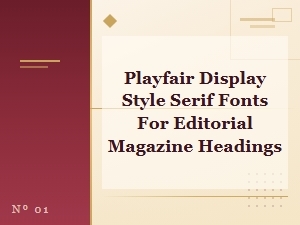 Playfair Display Style Serif Fonts for Editorial Magazine Headings